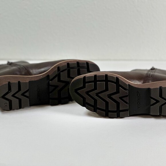 Vionic Aria Leather Lugged Wedge Booties - Size 6.5 Brown - Picture 6 of 11